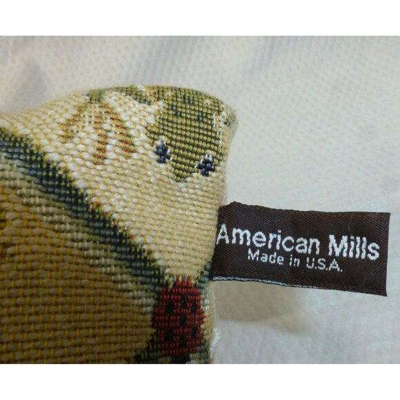 American Mills Frog Ladybug Tapestry Pattern Throw Pillow 15"X12" Square - Picture 3 of 7